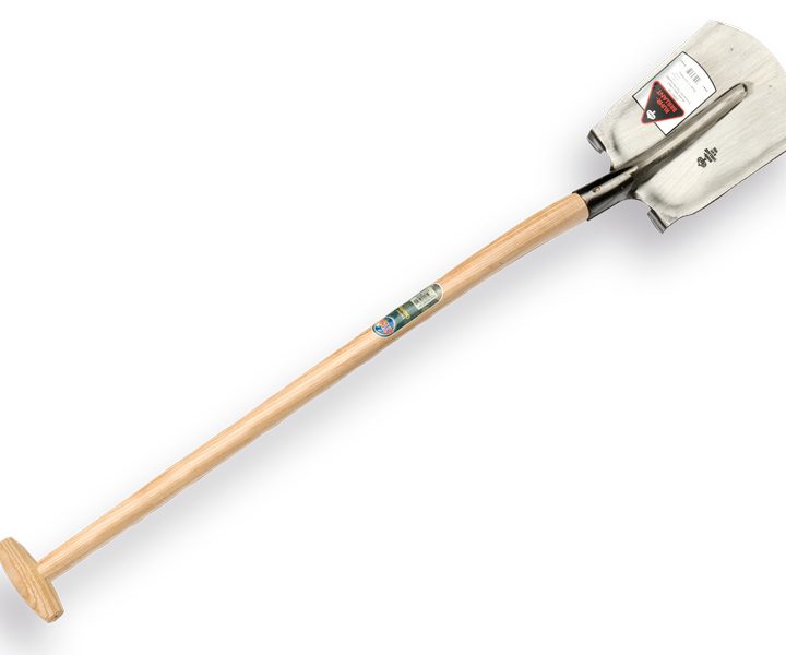 Steekbats RUHR BRILLANT 1/4 000 gepolijst, met schopsteel 100cm, gebogen