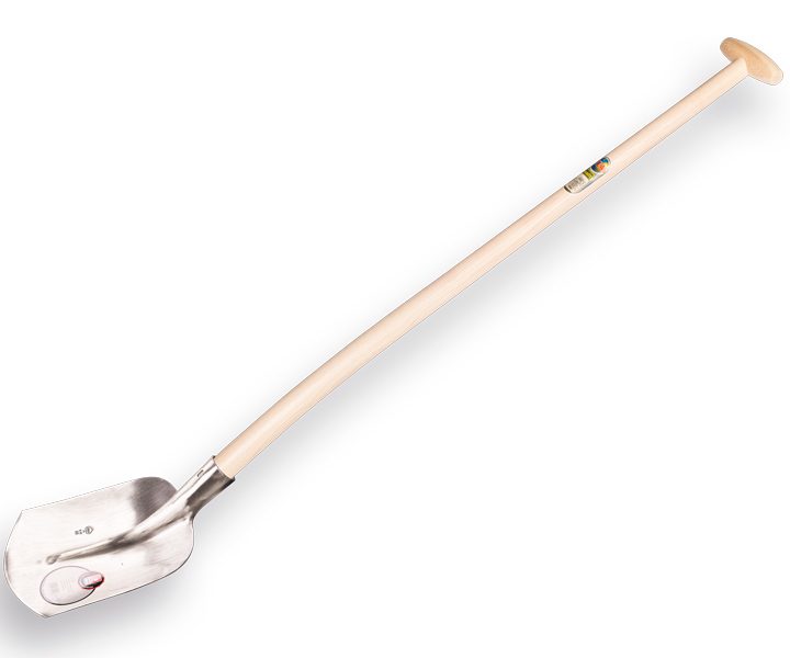 Schepbats ABC 1/2 00 gepolijst, met schopsteel 110cm gebogen