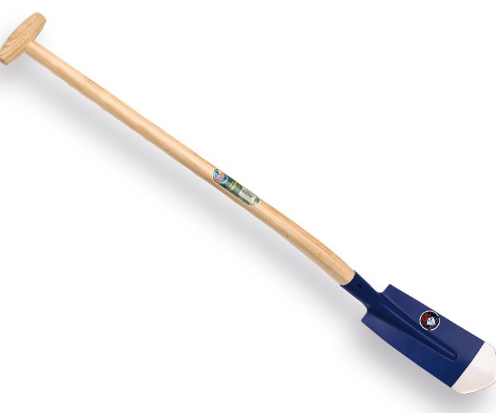 Kabelschop ATLAS DIAMANT blauw 11,5cm, 3/4 opgebogen, spits met ATLAS schopsteel 110cm