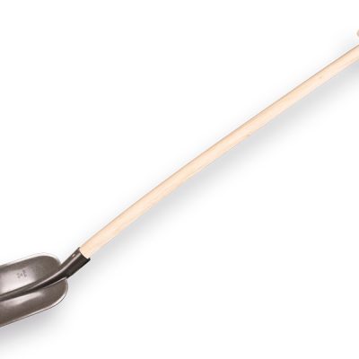 Steekbats 1/4 00 grijs gelakt, met essen PE schopsteel 110cm ongewaxt