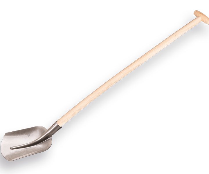 Schepbats 1/2 00 grijs gelakt, met PE Import schopsteel essen 110cm