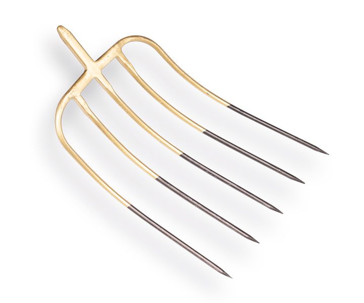 Mestvork OFFNER brons 5 tands, met stift