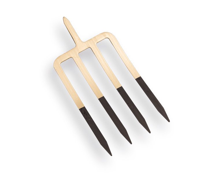 Spitvork OFFNER brons 4 tands, 27cm met stift