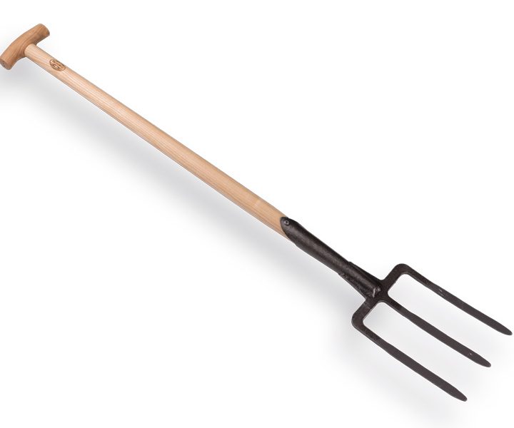 Spitvork DE WIT 3 tands met dubbele veren, met T-steel 90cm