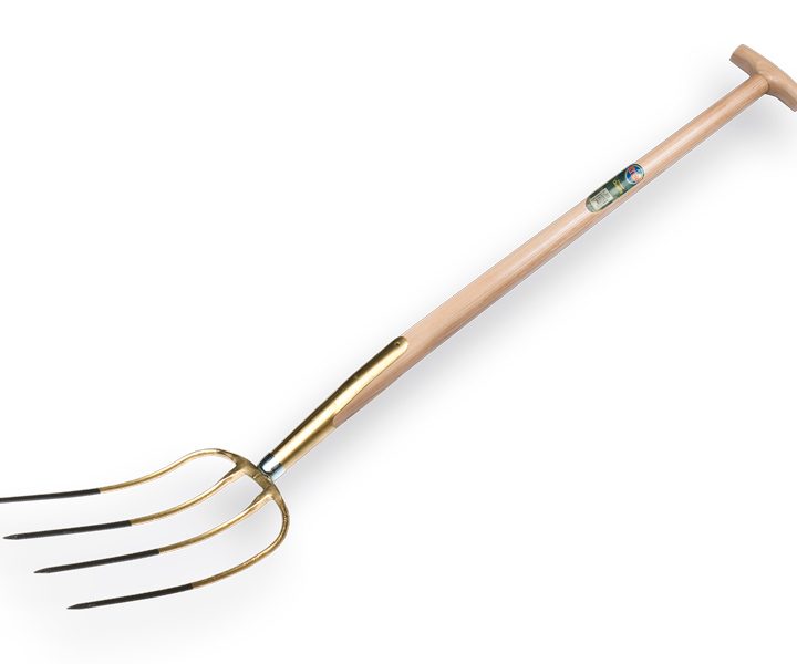 Mestvork OFFNER brons 4 tands, met T-steel 90cm