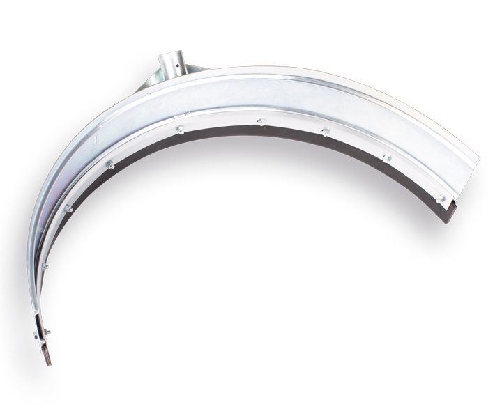 Mestschuiver PROLINE gebogen, 88cm rond en 63cm breed, met canvas rubber