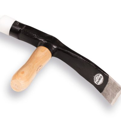 Straathamer DE WIT met houten steel, met nylon dop, bekbreedte 50mm