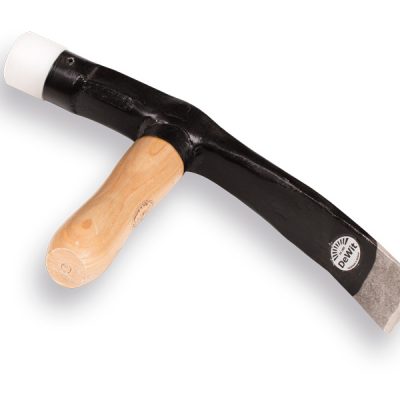 Straathamer DE WIT met houten steel, met nylon dop, bekbreedte 70mm