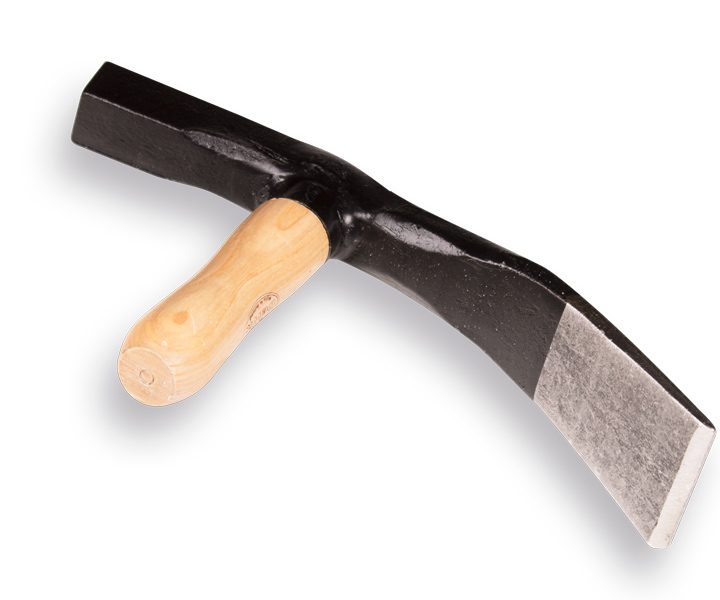 Straathamer DE WIT met houten steel, bekbreedte 70mm
