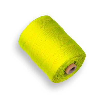 LABORA uitzetkoord nylon geel, 200m gevlochten koord