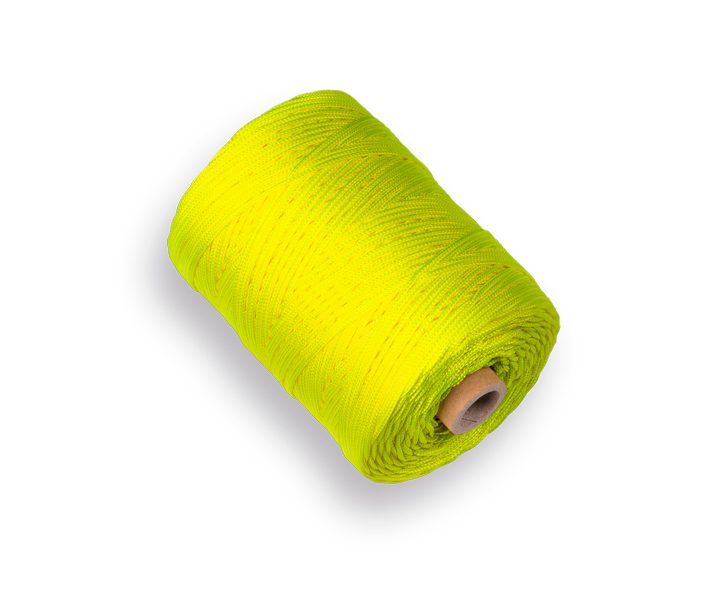 LABORA uitzetkoord nylon geel, 200m gevlochten koord