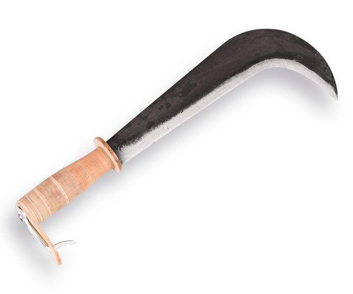 Zwitsers kapmes – Gertel – Machete ADLER, 28cm met lederen handvat