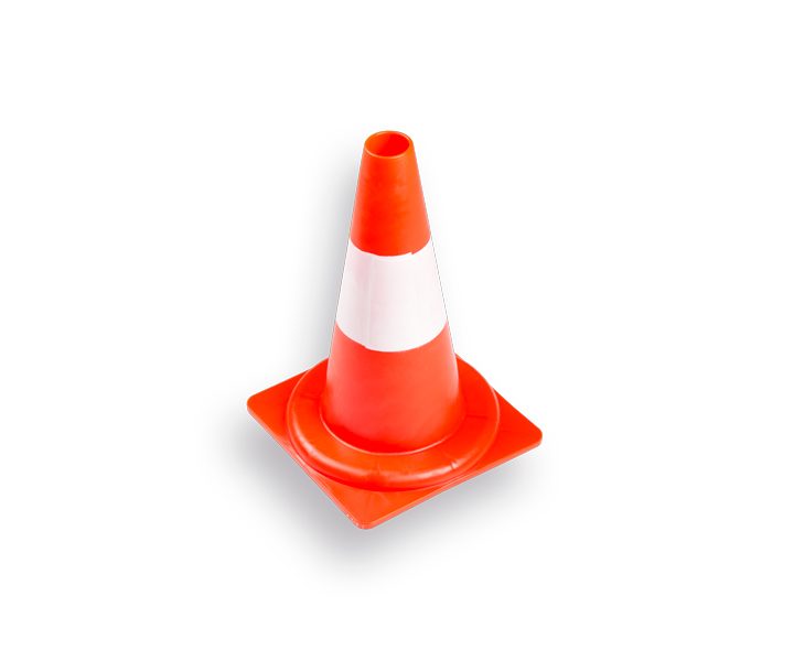 Pilon – Verkeerskegel FOLIEFOL oranje 32cm, harde PE met witte band